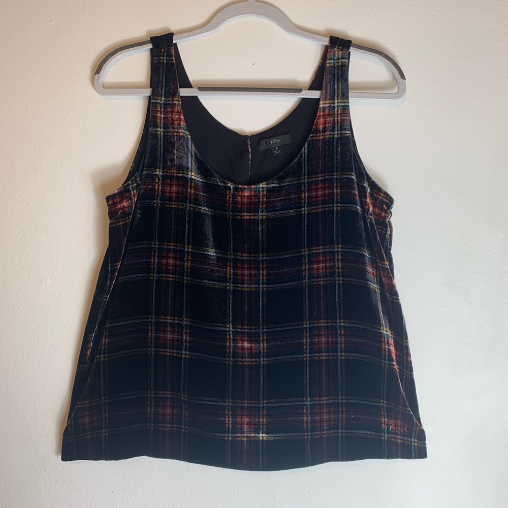 J. Crew Viscose Tartan Pattern Top in Size 4